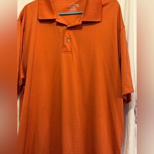 Vibrant Orange Polo Shirt with Textured Fabric